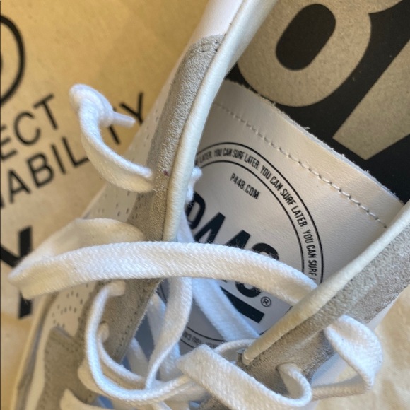 P448 Woman White and Gray Sneakers - Picture 5 of 5